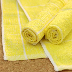 業務用黄格子おしぼり