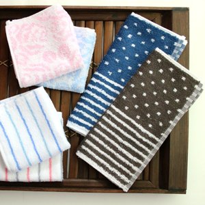 画像2: B品 20cmジャガードタオルハンカチ 色取り混ぜ50枚セット (2)