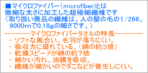 マイクロファイバータオル説明