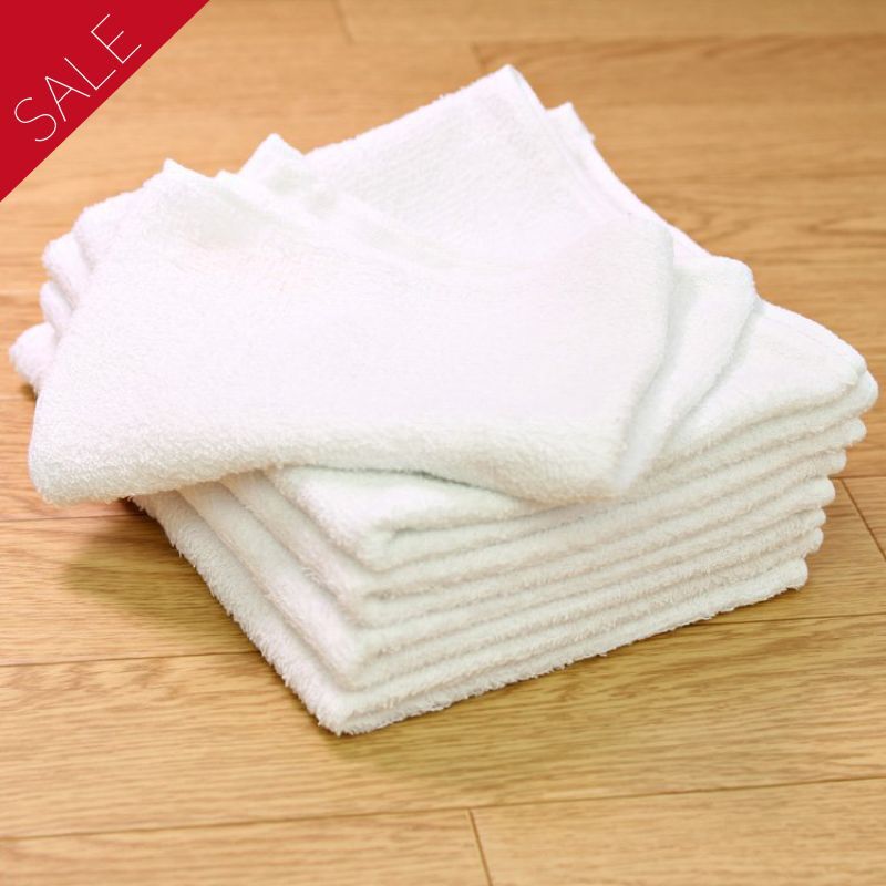 B品　160匁業務用白タオル(平地付き)　120枚セット